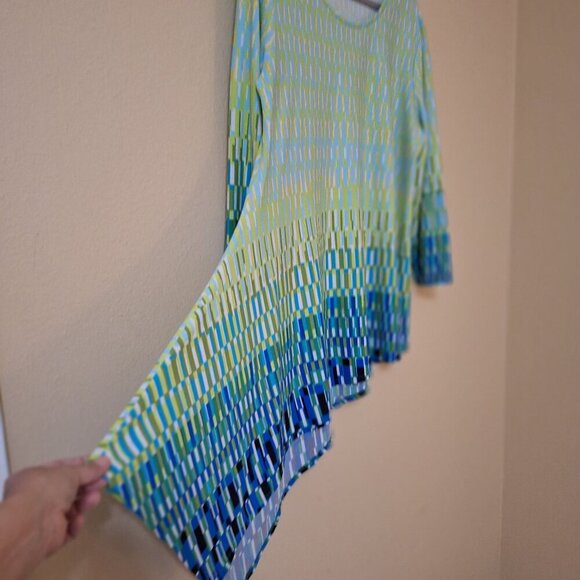 Cato‎ XL Womens Asymmetrical Tunic Geometric Stetchy Artsy Lagenlook - Picture 4 of 8